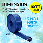 Mosenpol Pool Backwash Hose 1-1/2" x 100 FT - Heavy Duty Layflat Sump Pump Hose, Weather and Burst Resistant PVC Discharge Hose with 2 Clamps for Water Transfer, Pool Drainage, Pool Drain