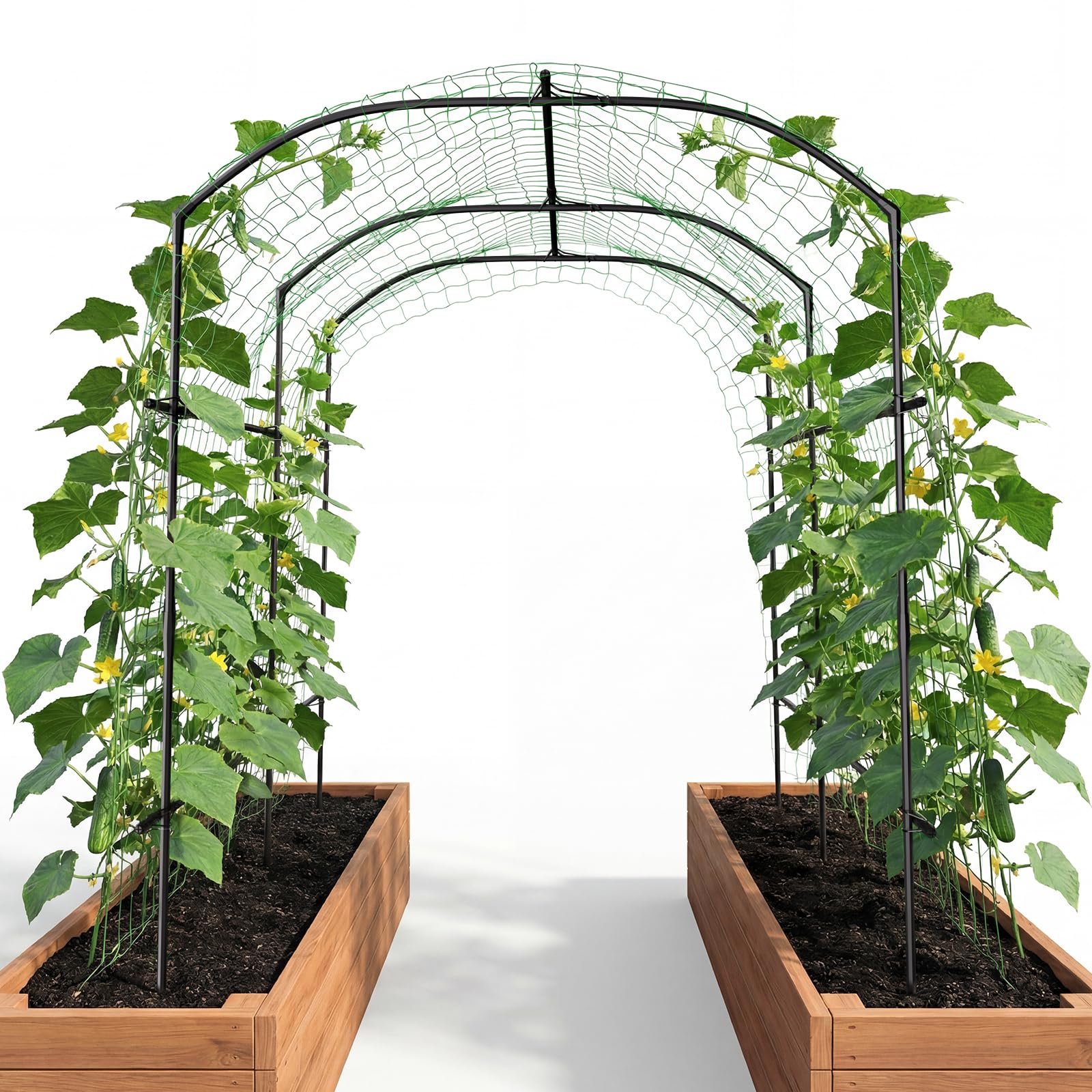 DoCred Garden Arch Trellis, 87''H x 75''L Metal Trellis for Climbing Plants