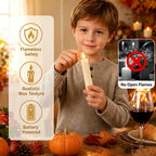 SUNGEGE Candle Battery Operated, 6.7 Inch, Ivory, Set of 6