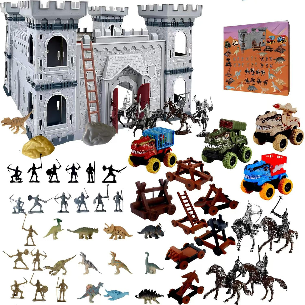 KARUIQIQI Medieval Castle Toy Knight Toy Soldier Figures Army Men Toys, The Medieval Times Middle Ages DIY Castle Building (B)