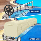 Swimming Pool Solar Reel Cover, 16Ft Heavy Duty Waterproof Solar Blanket Reel Cover, UV Resistant Solar Blanket Reel Roller Covers Swimming Pool Solar Reel Covers for Inground Pool, Begie