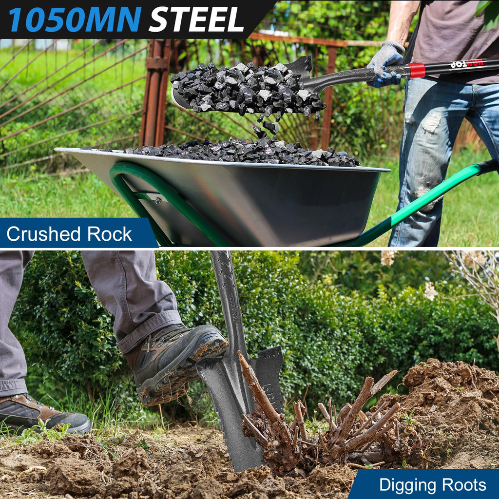 HANTOP Drain Spade Root Saw Spades Narrow Serrated Shovel, 44 inches