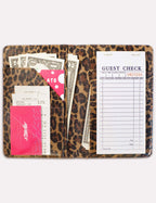 Mymazn Leopard Server Books for Waitress Book Waiter Book Server Booklet Restaurant Waitstaff Organizer, Serving Book Guest Check Book Holder Money Pocket Fits Server Apron