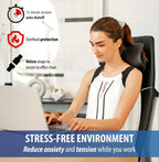 Zyllion Shiatsu Neck and Back Massager - 3D Kneading Deep Tissue Full Body Electric Massage Chair Seat Cushion Pad with Heat and Vibration for Muscle Pain Relief, Home and Office - Black (ZMA-33B)
