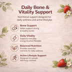 DXWXH 5 in 1 Growth Gummies, Growth Gummies with Vitamin D3 & K2, Calcium, Ashwagandha, Spirulina, for Bone Health & Daily Vitality Support, Strawberry Flavor, Non-GMO, 60 Gummies