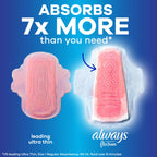 Always Infinity Feminine Pads for Women, Flexfoam Pads with Wings, Size 4, Overnight Absorbency, Unscented, 38 Count