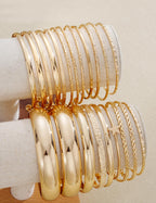 ÌF ME Gold Bangle Bracelets for Women, 19Pcs Multi Stackable Textured Bangles Set, Statement 14K Gold Plated Chunky Star Bracelet Stack Boho Jewelry Gifts