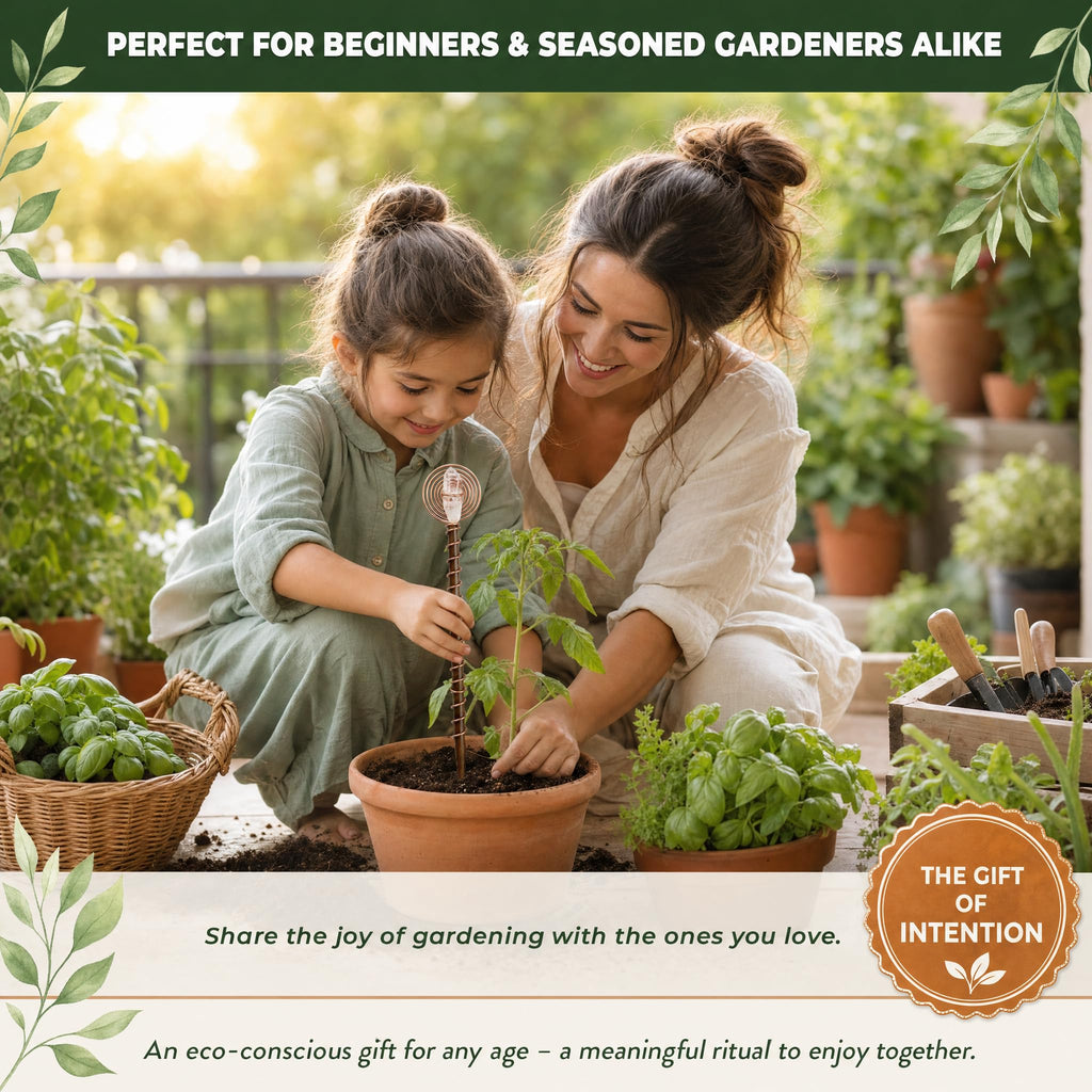 3-Pack Electroculture Copper Gardening Antenna with Crystals, 11" Electroculture Plant Stakes, 2.0mm Thick Copper Garden Stakes with Walnut Rods, Amethyst for Planters, Raised Beds