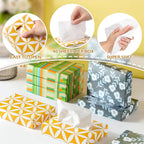 Yinder 24 Packs 960 Sheets Tissue Cube Car Facial Boxes Disposable Facial Travel Tissues Holder Soft Watercolor Boxes 2 Ply 40 Sheets for Wedding Household Car Kitchen Bathroom(Simple)