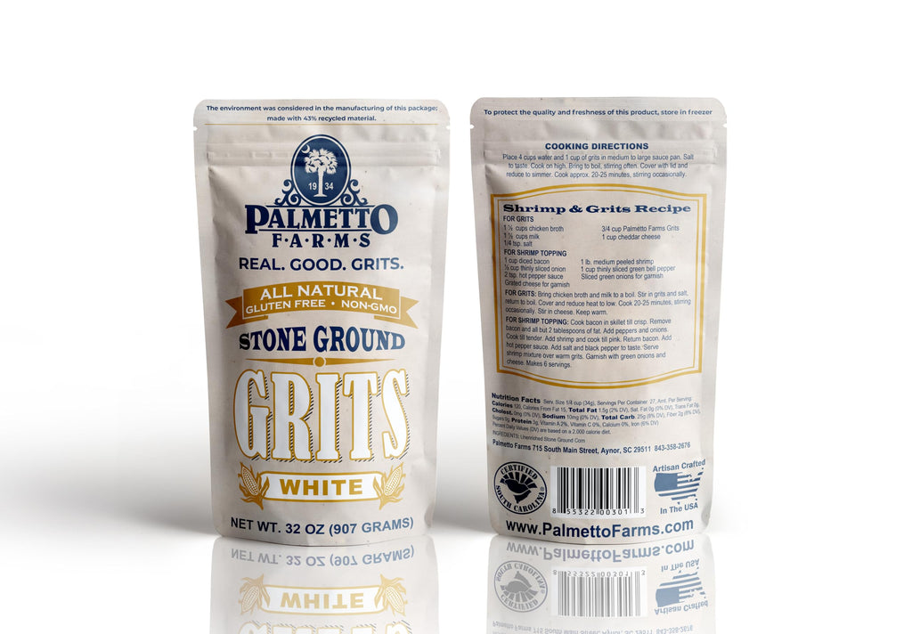 PALMETTO FARMS Stone Ground White Grits, 32 OZ