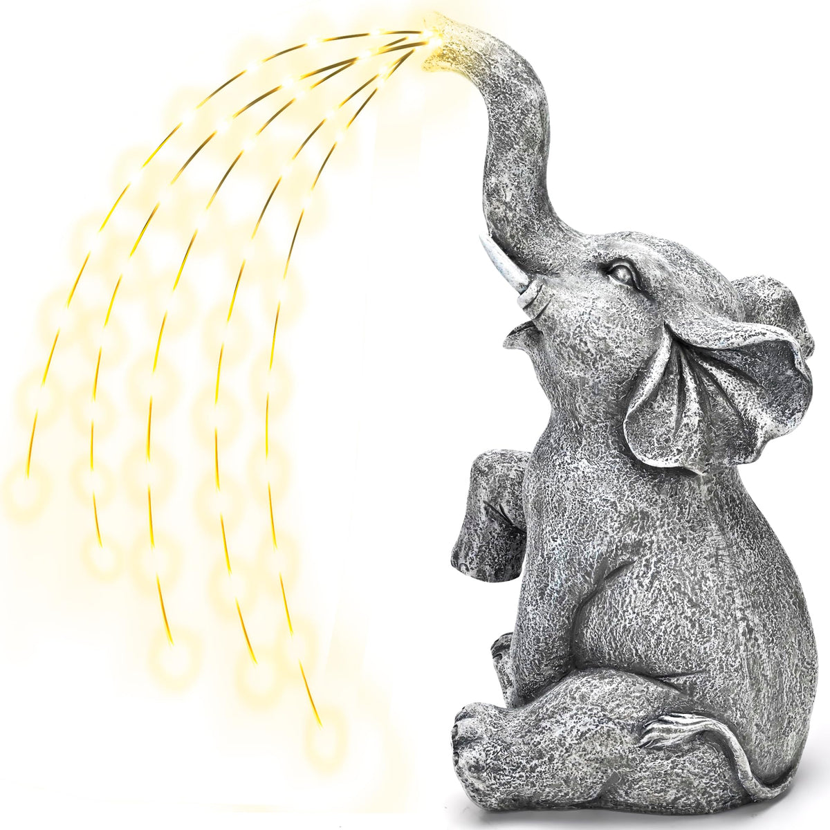 GIGALUMI Elephant Statue Solar Garden Yard Decor Outdoor Gifts for Women