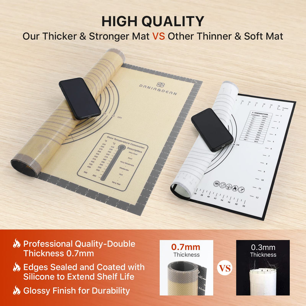Baking Mat, 28" x 20" Large Silicone Non-slip Baking Pastry Mat with Measurement, Non Stick Silicone Mats for Kitchen Counter, Fondant Mat, Counter Mat, Dough Rolling Mat, Oven Liner, Pie Crust Mat