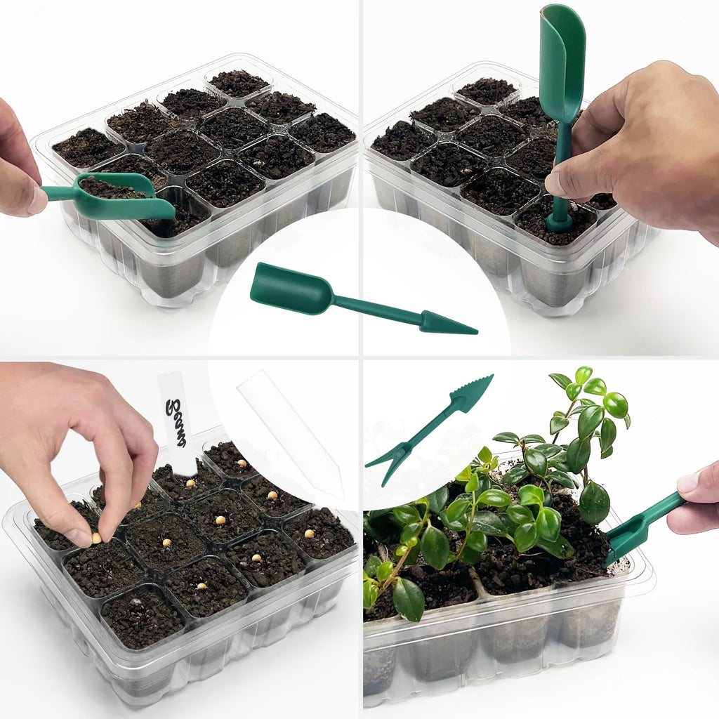 Seed Starter Trays with Grow Light Kit, 2 Pack Plant Greenhouse Propagator