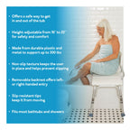 Carex Shower Bench and Shower Chair For Elderly and Disabled with Height Adjustable Legs, Tub Bench Converts to Right or Left Hand Entry, Shower Chair For Bathtub