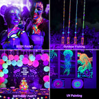 CREPOW Rechargeable LED Black Light, Battery Powered Portable Blacklight, 400nm LED Flood Light Black Lights, Neon Glow Party, Blacklight Catfishing, Halloween, Glow in The Dark Decoration 2 Pack