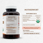 Secrets of the Tribe Motherwort Capsules 800 mg USDA Organic Motherwort (Leonurus Cardiaca) Dried Herb, Cardiovascular Support Supplement (120 Capsules)