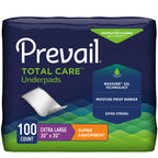Prevail Incontinence Underpads - Unisex Disposable Underpads for Men & Women - Super Absorbent, 30" X 30", 100 Count (10 Packs of 10)
