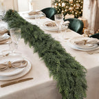 9Ft Christmas Cedar Garland, Real Touch Soft Greenery Christmas Decorations
