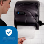 San Jamar Element Paper Towel Dispenser, Manual Lever Roll Storage Solution for Bathroom and Kitchen, 12.75" x 12.5" x 8.5", 1 Count, Black Pearl
