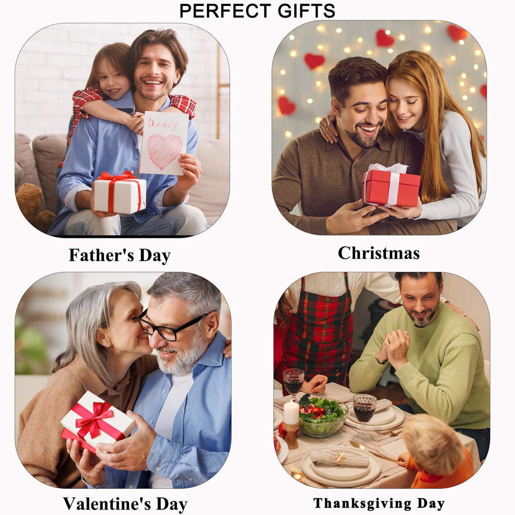 GLEZZA to My Bonus Dad American Flag Bracelet for Men, Christma Gifts