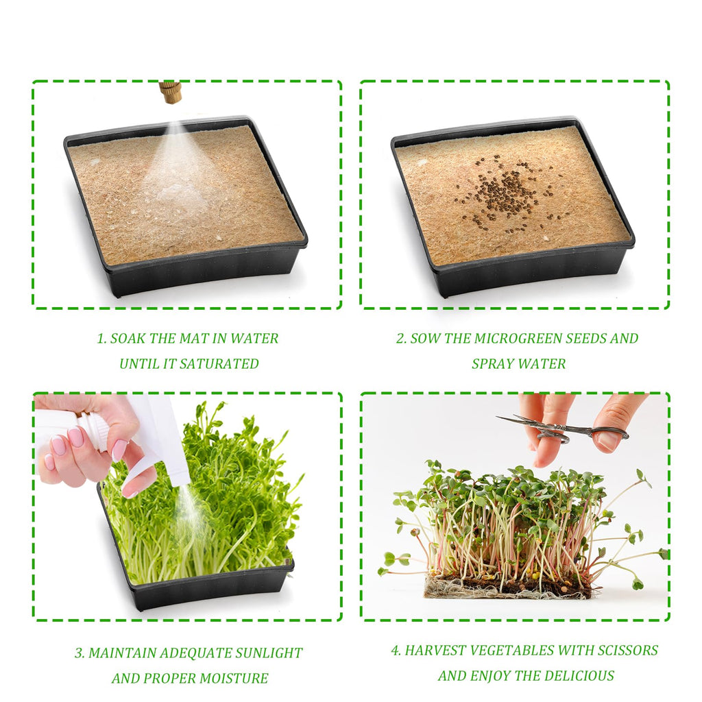 Tosnail 80 Pack 5 x 5 Inches Hemp Grow Mats, Jute Fiber Grow Mats, Sprouting Mat, Hemp Pads for Indoor Microgreens Growing, Wheatgrass Sprouts