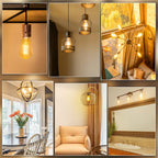 DiCUNO E26 Edison Bulbs 60W, 2200K Amber Warm, Amber Glass, 600LM, 2-Pack
