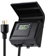 SURAIELEC Digital Pool Timer for Above Ground Pools, NEMA L5-20R Twist-Lock Plug-in Timer, 20A 125V 1HP, Programmable 7-Day Schedule, Weatherproof Cover, for Pool Pumps, Heaters and Lights