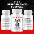 Dr. Love Roar Lions Mane Supplement Capsules, Dr.Love Roar Lion’s Mane Plus Pills Brain and Focus Premium Advanced Official Formula, Doctor Love All Natural Support Pills, Made in USA (60 Capsules)
