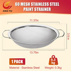 Fine Mesh Paint Strainer 60 Mesh Stainless Steel Paint Filter Emulsion Honey Funnel Filter Cover Fits 5 Gallon Paint Bucket Filter Tool Insert Strains (2 pcs)