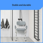 Dr. Dunley Bath Chair for Seniors, Shower Seat with Back, Suction Feet, Non-Slip Adjustable Height Shower Bench for Elderly, 350lb Weight Capacity (Removable Backrest)