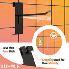 HUHOLE 50 Pack Gridwall Hooks 4 Inch – Black Metal Display Hangers for Wire Grid Panel – Heavy Duty Retail Store Fixtures, Garage Organizer, Craft Fair & Jewelry Rack (20lbs Capacity)