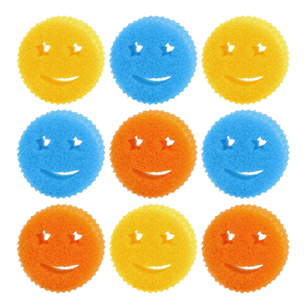 HELIME Scrub Sponges Dish Scrubber, Non-Scratch Multi-Functional Color Sponge, Temperature Controlled Cleaning Pads, Dishwasher Safe for Kitchen, Bathroom, Stain Odor Resistant BPA Free Polymer Foam