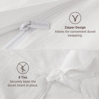 Bedsure Prewashed Duvet Cover Queen, Bedding Set with Zipper Closure, White