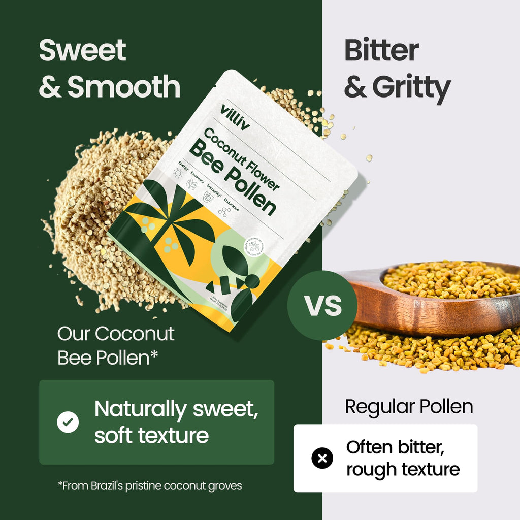 Coconut Flower Bee Pollen Granules - Superfood Antioxidant, Amino Acid, Protein Supplement for Women, Men, Dogs, Bearded Dragons - Natural Multivitamin - Non-GMO, Paleo & Keto-Friendly - 5.2 Oz