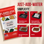 Lava Gel Self-Heating Buffet Kit – Flameless Food Warmer Set for Parties – Includes 4 Trays, 4 Half-Size Heat Pads & Foil Pans – Keeps Hot Food Hot for up to 3 Hours – Gel Fuel Can Alternative