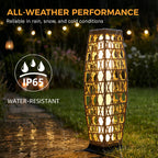 Grand patio 2-Piece Outdoor Floor Lamp Solar Lantern, Water-Resistant Wicker Boho Patio Light with 50/100 Lumens Dual Brightness & Memory Mode for Garden Porch Deck Decor, Large Cindy Natural
