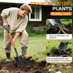HIGHLIGHT Drain Spade Shovel 45Inch Orange Fiberglass D Grip Trench Digging