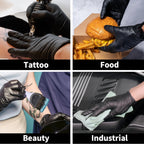 Jointown Vinyl Exam Gloves- 4 mil Safty Glove Latex-Free & Powder-Free, SGBE 8002 Synmax Disposable Medical Glove Medium (Case of 1000, Black)
