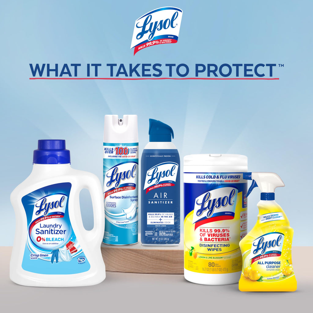 Lysol All Purpose Cleaner Spray, Multi-Purpose Disinfecting Spray, Kitchen & Bathroom Cleaner, Lemon Breeze, Lavender, Mango 32oz (Pack of 4)