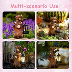 Tiejiajiang Solar Highland Cow Decor - Resin Cow Statue with Solar Lantern