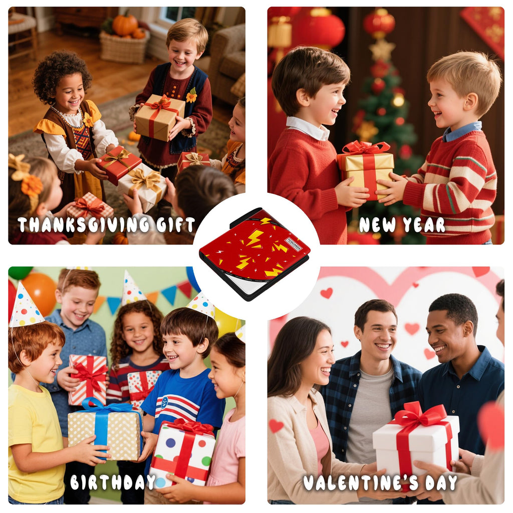 Trading Card Binder 9 Pocket,Card Binder 900 Pockets,Card Book Holder Cards with 50 Removable Sleeves,3-Ring Zip Design MTG/TCG/Sport Collectible Trading Card Albums Gifts for Boys and Girls (Red)