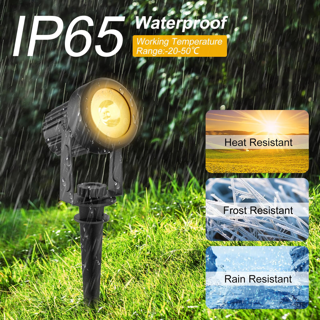 T-SUNUS Solar Spot Lights Christmas 6-in-1 Outdoor Warm White 3000K Landscape Spotlight IP65 Waterproof Separated Panel Spotlights with 9.8ft Cable Auto On/Off for Tree Lawn Driveway Pathway Halloween