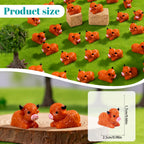 Teenzee 50 Pcs Mini Highland Cow Figurines Bulk Mini Cow Figurines Cake Decorations Cute Miniature Resin Sculpture Ornament Micro Landscape Office Garden Desk Party Tabletop Decor