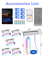 APONUO 4 Pack Solar Pool Lights, Pool Solar Lights for Above Ground Pools with Remote, IP68 Waterproof, RGB Color Changing Solar Powered Pools Light for Pond, Fountain,Yard (Gray)