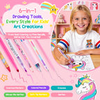 MAIGOZON 56 Pcs Scented Markers Art Supplies for Kids 4-8, Unicorn Toy Gift