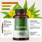 HERBAMAMA Rhodiola Rosea Supplement – Rhodiola Rosea Capsules for Stress Relief & Mental Focus Support* – 100 Vegan Capsules (50 Servings)
