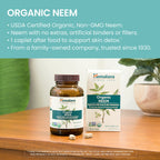 Himalaya Organic Neem, 60 Day Supply - Herbal Acne Supplements Supporting Clear Skin and Detox - USDA Organic, Vegan, Non-GMO, Gluten Free, 600 mg, 60 Caplets