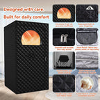 Gozuna Upgraded Portable Sauna for Home, Large Size Personal Sauna Box with 3L 1300W Steamer, Big Folding Chair, 9 Levels Heat, Full Body Steam Room Tent for Home Relaxation Spa 3'x3'x5.9' Black