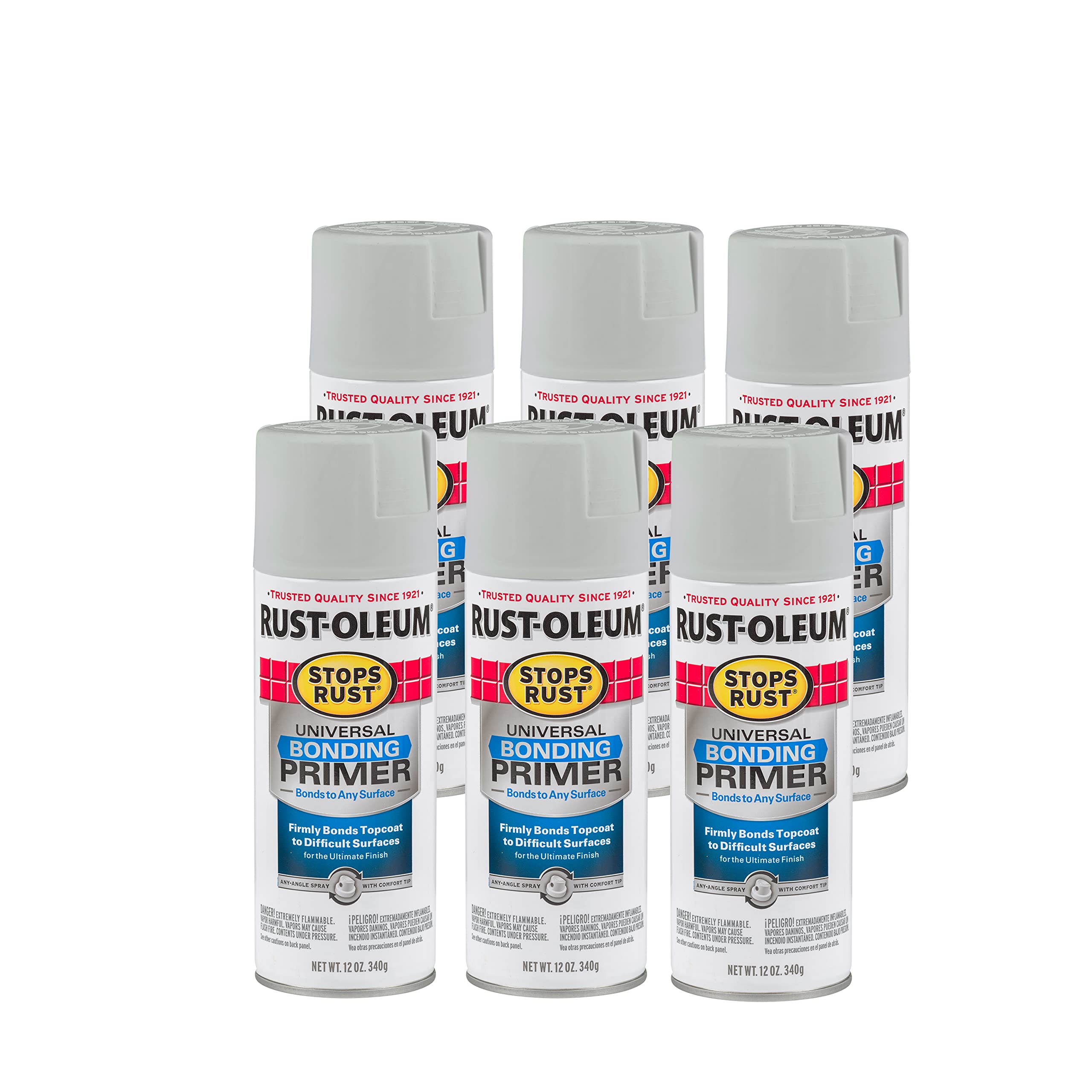 Rust-Oleum 330491-6PK Stops Rust Universal Bonding Primer, 12 oz, Gray, (Pack of 6)