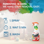 Shout Active Enzyme Laundry Stain Remover Spray, Triple-Acting Formula Clings, Penetrates, and Lifts 100+ Types of Everyday Stains - Prewash Spray 22oz